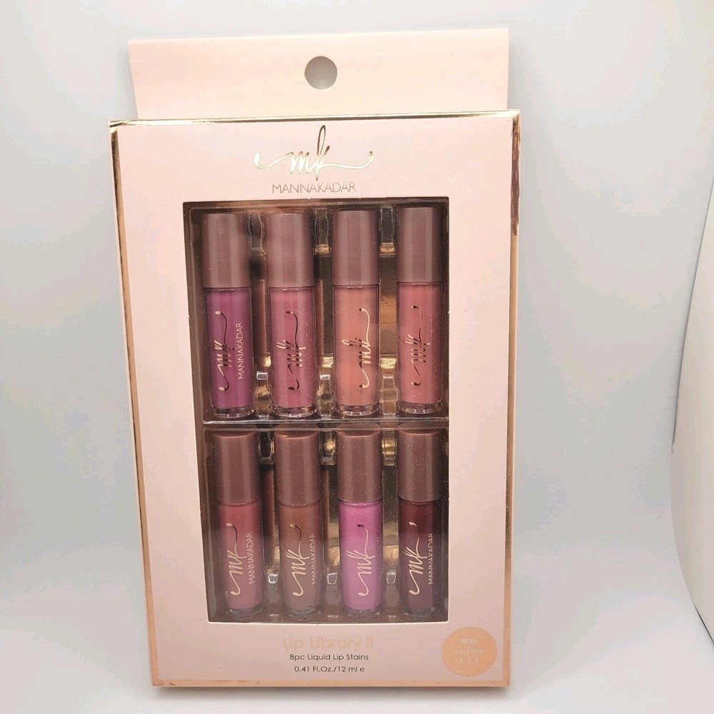Manna Kadar Lip‎ Library II 8pc Liquid Lip Stain Set Hydrating Makeup Kit